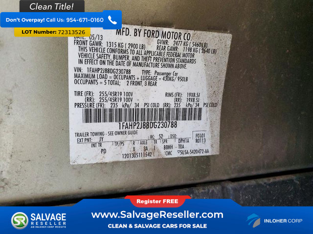 Used 2013 Ford Taurus Limited AWD/4WD image 16