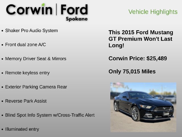 Used 2015 Ford Mustang GT Premium w/ Equipment Group 401A RWD image 6