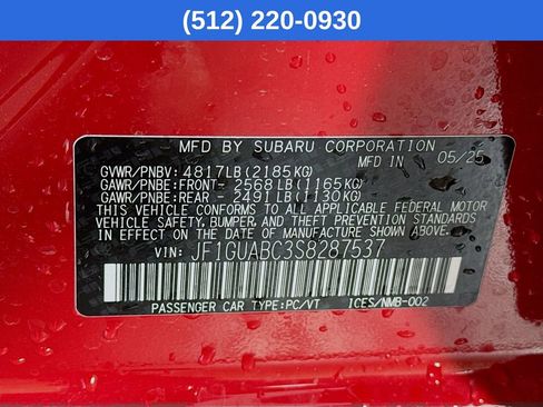 New 2025 Subaru Impreza 2.0i image 39