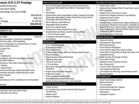 Used 2026 Genesis G70 2.5T Prestige image 34