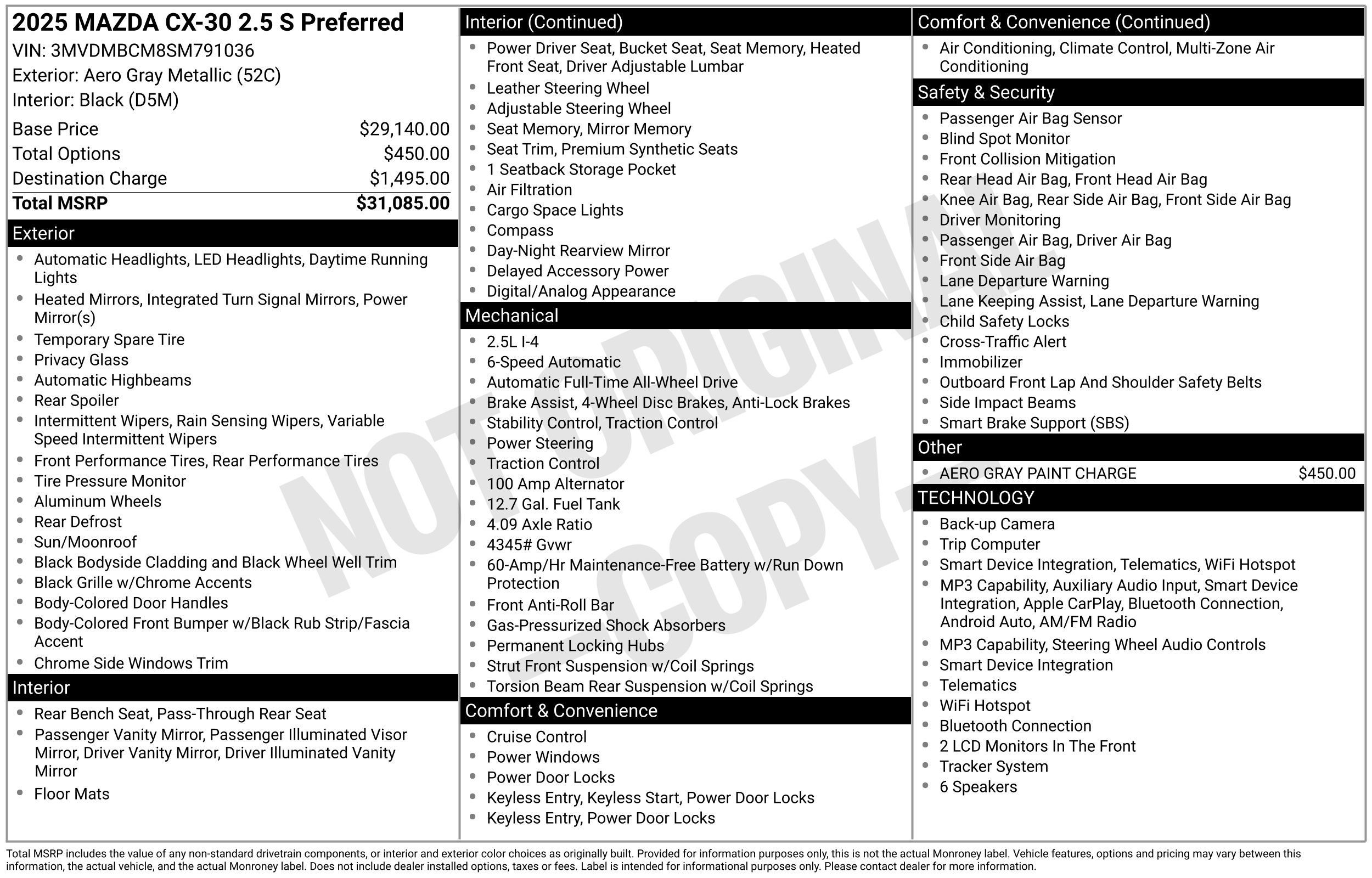 Used 2025 MAZDA CX-30 AWD 2.5 S w/ Preferred Package image 3