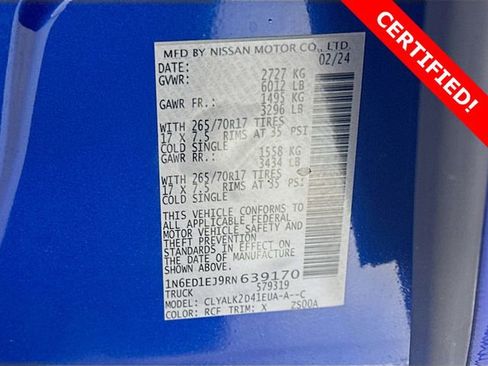 Certified 2024 Nissan Frontier Pro-X w/ Technology Package image 32