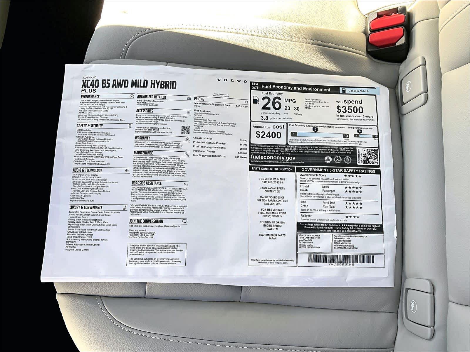 New 2026 Volvo XC40 B5 Plus w/ Protection Package Premier AWD/4WD image 36