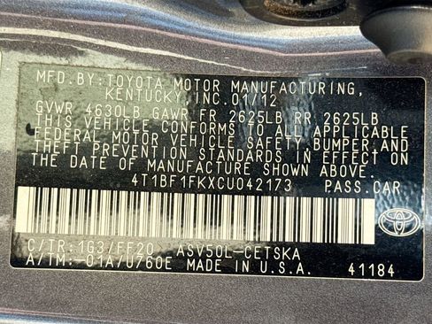 Used 2012 Toyota Camry SE FWD image 22
