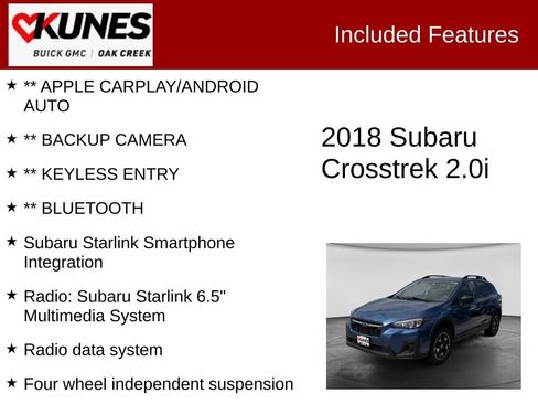 Used 2018 Subaru Crosstrek 2.0i AWD/4WD image 2