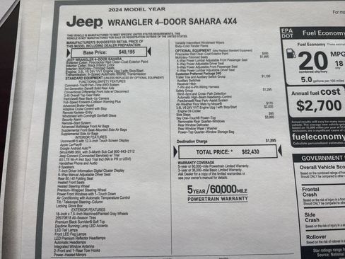 Used 2024 Jeep Wrangler Unlimited Sahara w/ Safety Group image 42