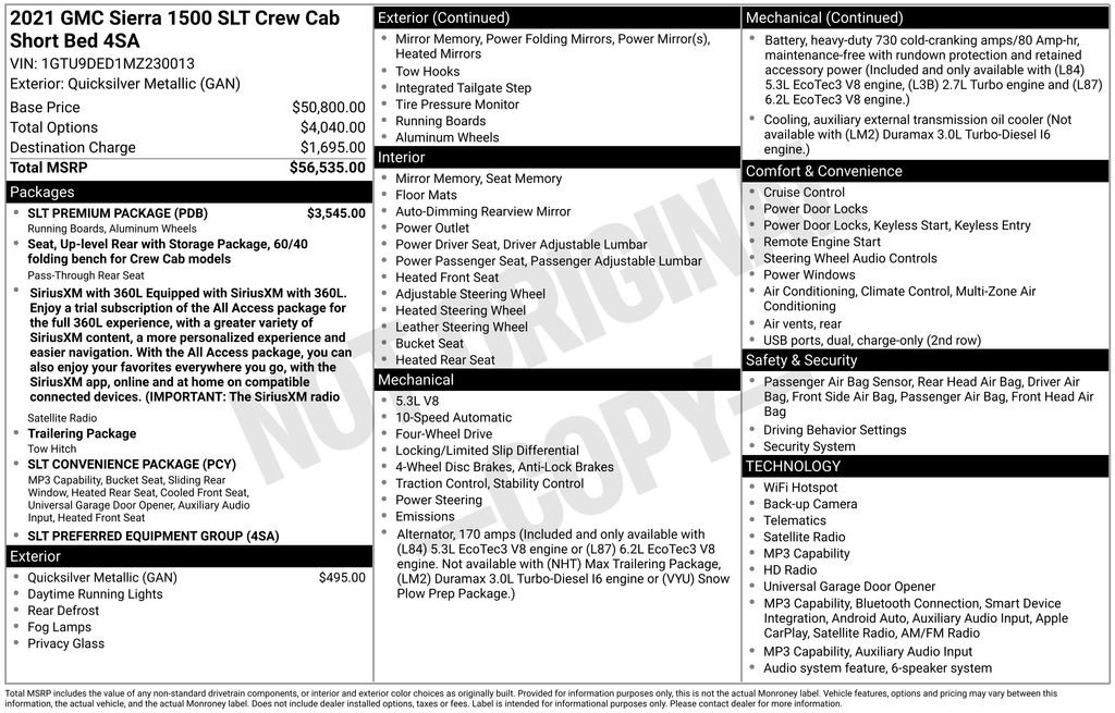 Used 2021 GMC Sierra 1500 SLT w/ SLT Premium Package AWD/4WD image 2