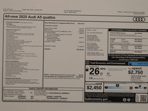 New 2025 Audi A5 2.0T Premium image 31