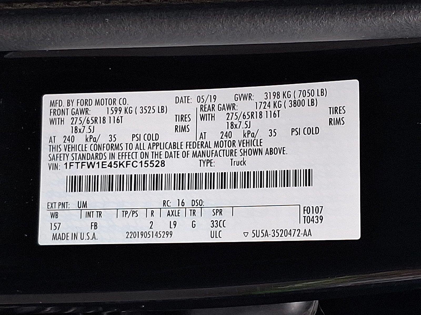 Used 2019 Ford F150 XLT w/ Equipment Group 302A Luxury AWD/4WD image 26