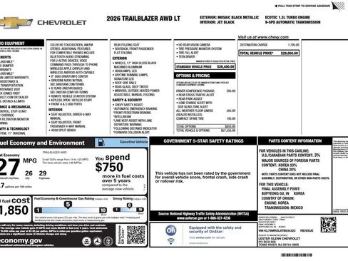 Used 2026 Chevrolet TrailBlazer LT w/ Driver Confidence Package image 4