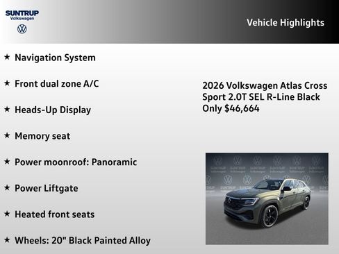 New 2026 Volkswagen Atlas Cross Sport SEL R-Line AWD/4WD image 7