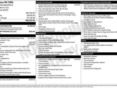 Used 2022 Lexus RX 350L Premium w/ Premium Package image 33