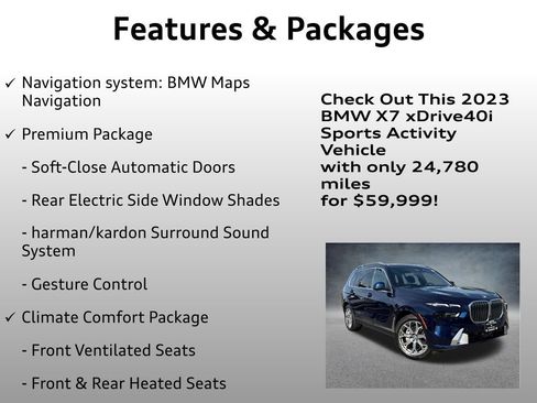 Used 2023 BMW X7 xDrive40i w/ Premium Package AWD/4WD image 4