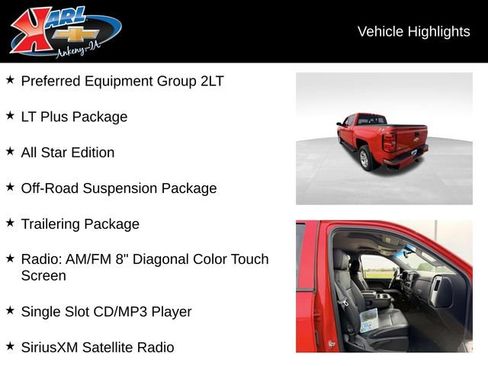 Used 2018 Chevrolet Silverado 1500 LT w/ All Star Edition AWD/4WD image 2