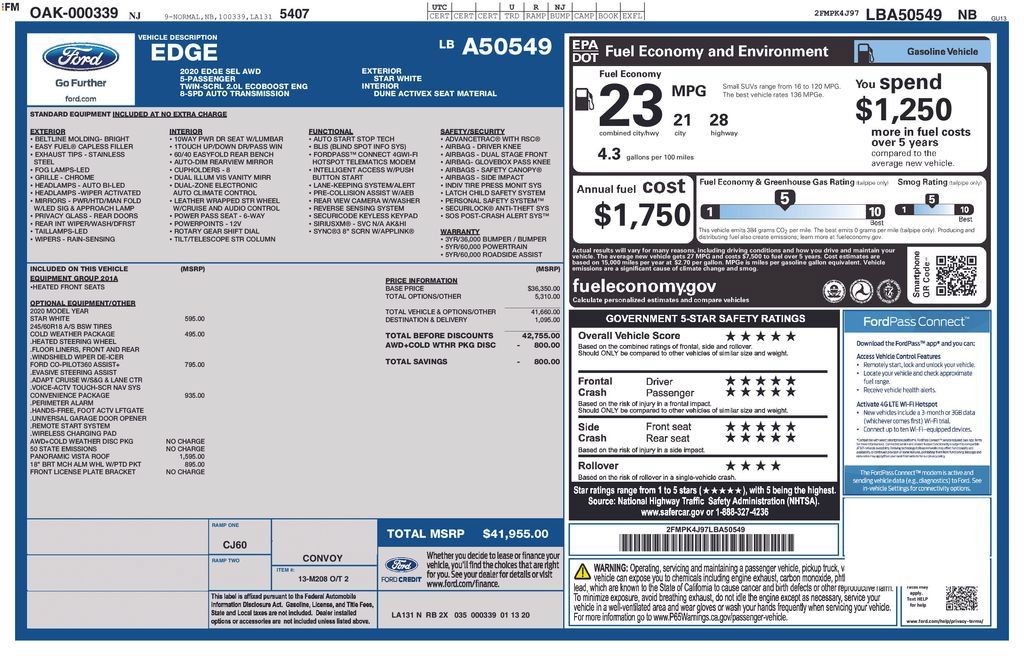 Used 2020 Ford Edge SEL w/ Convenience Package AWD/4WD image 2