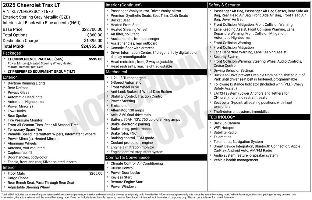 Used 2025 Chevrolet Trax LT w/ LT Convenience Package FWD image 32