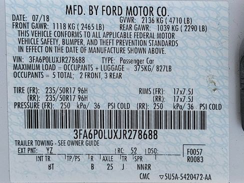 Used 2018 Ford Fusion SE w/ Equipment Group 602A FWD image 45