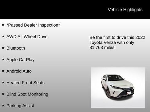 Certified 2022 Toyota Venza XLE image 6