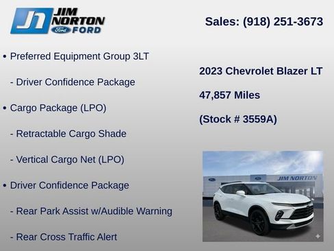 Used 2023 Chevrolet Blazer LT w/ LPO, Cargo Package FWD image 21
