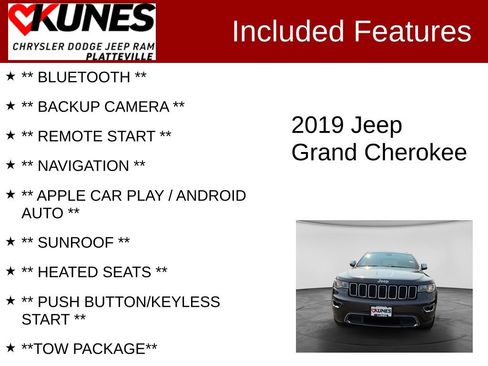 Used 2019 Jeep Grand Cherokee Limited w/ Trailer Tow Group IV AWD/4WD image 2
