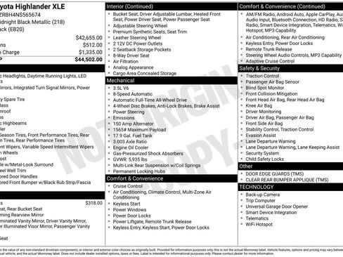Used 2022 Toyota Highlander XLE AWD/4WD image 16