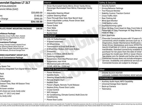 Used 2018 Chevrolet Equinox LT AWD/4WD image 39