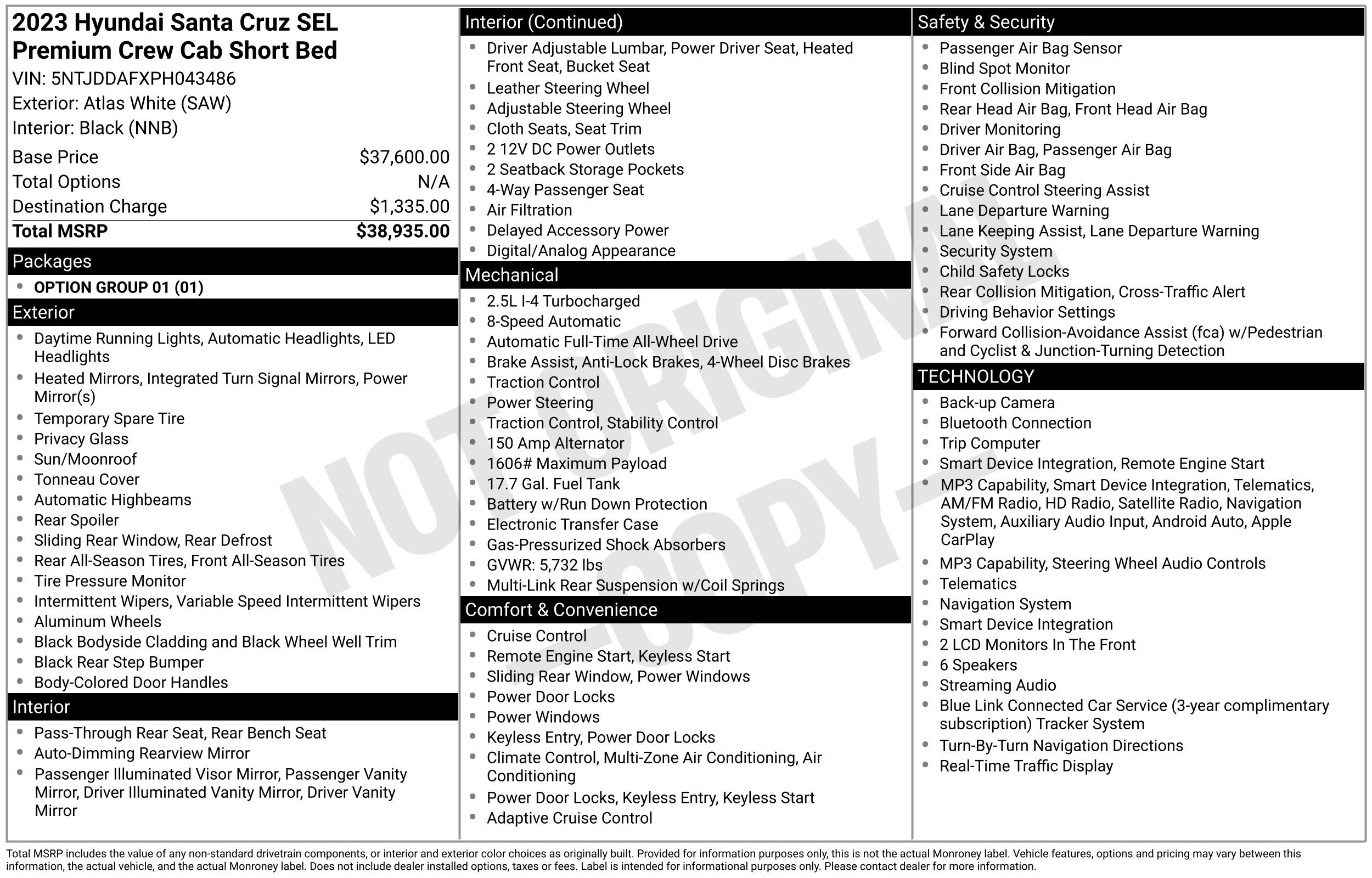 Certified 2023 Hyundai Santa Cruz SEL Premium AWD/4WD image 2