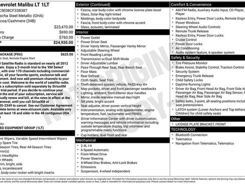 Used 2012 Chevrolet Malibu LT w/ Power Package image 10