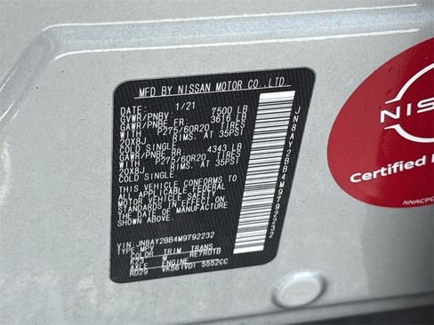 Certified 2021 Nissan Armada SL w/ Captain's Chairs Package image 50