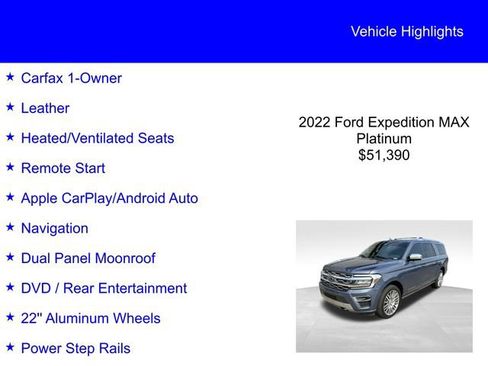 Used 2022 Ford Expedition Max Platinum AWD/4WD image 2