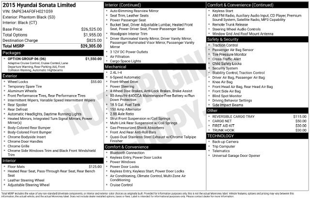 Used 2015 Hyundai Sonata Limited w/ Option Group 06 FWD image 23