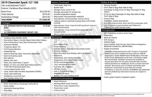 Used 2019 Chevrolet Spark LT FWD image 3