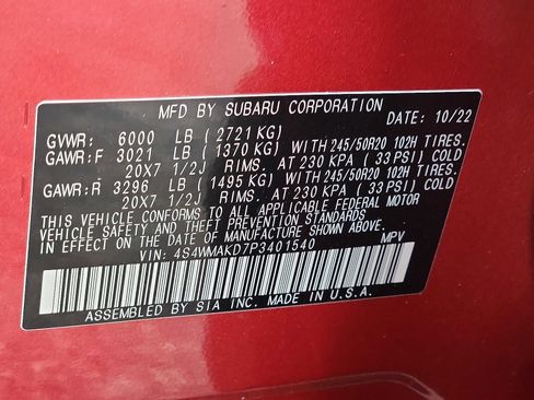 Used 2023 Subaru Ascent Onyx Edition Limited image 26