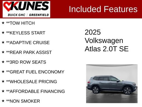 Used 2025 Volkswagen Atlas SE FWD image 3