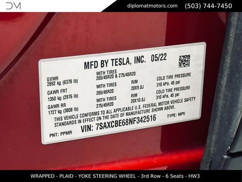 Used 2022 Tesla Model X Plaid AWD/4WD image 49