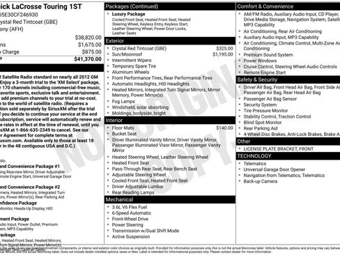 Used 2012 Buick LaCrosse Touring image 1