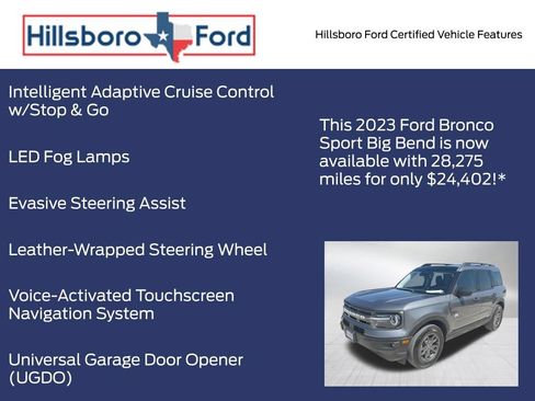 Certified 2023 Ford Bronco Sport Big Bend w/ Convenience Package AWD/4WD image 17