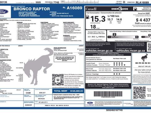 Used 2024 Ford Bronco Raptor w/ Interior Carbon Fibre Pack image 3