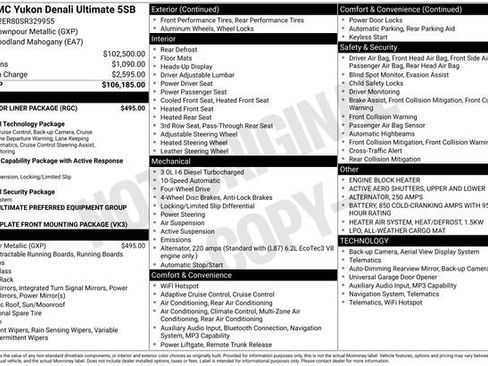 Used 2025 GMC Yukon Denali Ultimate w/ LPO, Floor Liner Package image 4