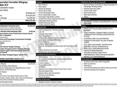 Used 2021 Chevrolet Corvette Stingray Premium Conv w/ Z51 Performance Package image 34