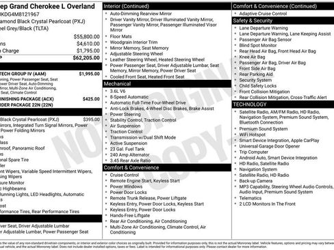 Certified 2021 Jeep Grand Cherokee L Overland w/ Luxury Tech Group IV AWD/4WD image 42