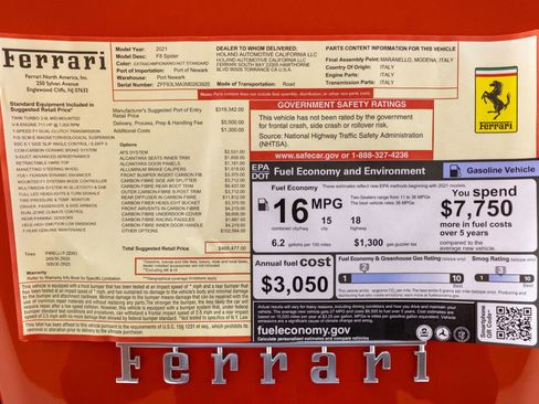 Certified 2021 Ferrari F8 Tributo RWD image 56