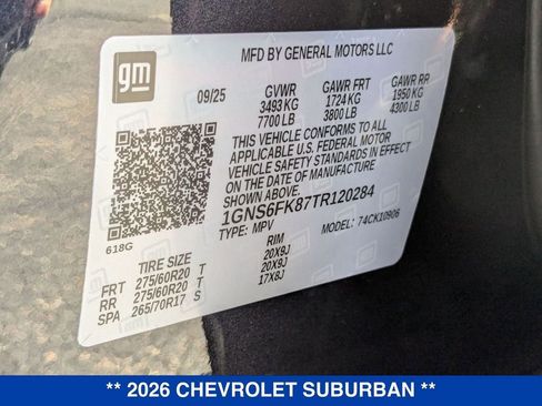 New 2026 Chevrolet Suburban Premier w/ Sun And Tow Package image 38