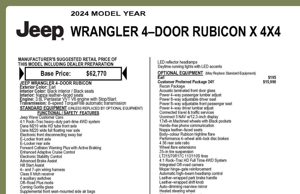 Used 2024 Jeep Wrangler Unlimited Rubicon AWD/4WD image 3