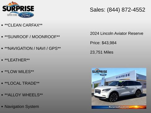 Used 2024 Lincoln Aviator Reserve w/ Equipment Group 201A RWD image 18