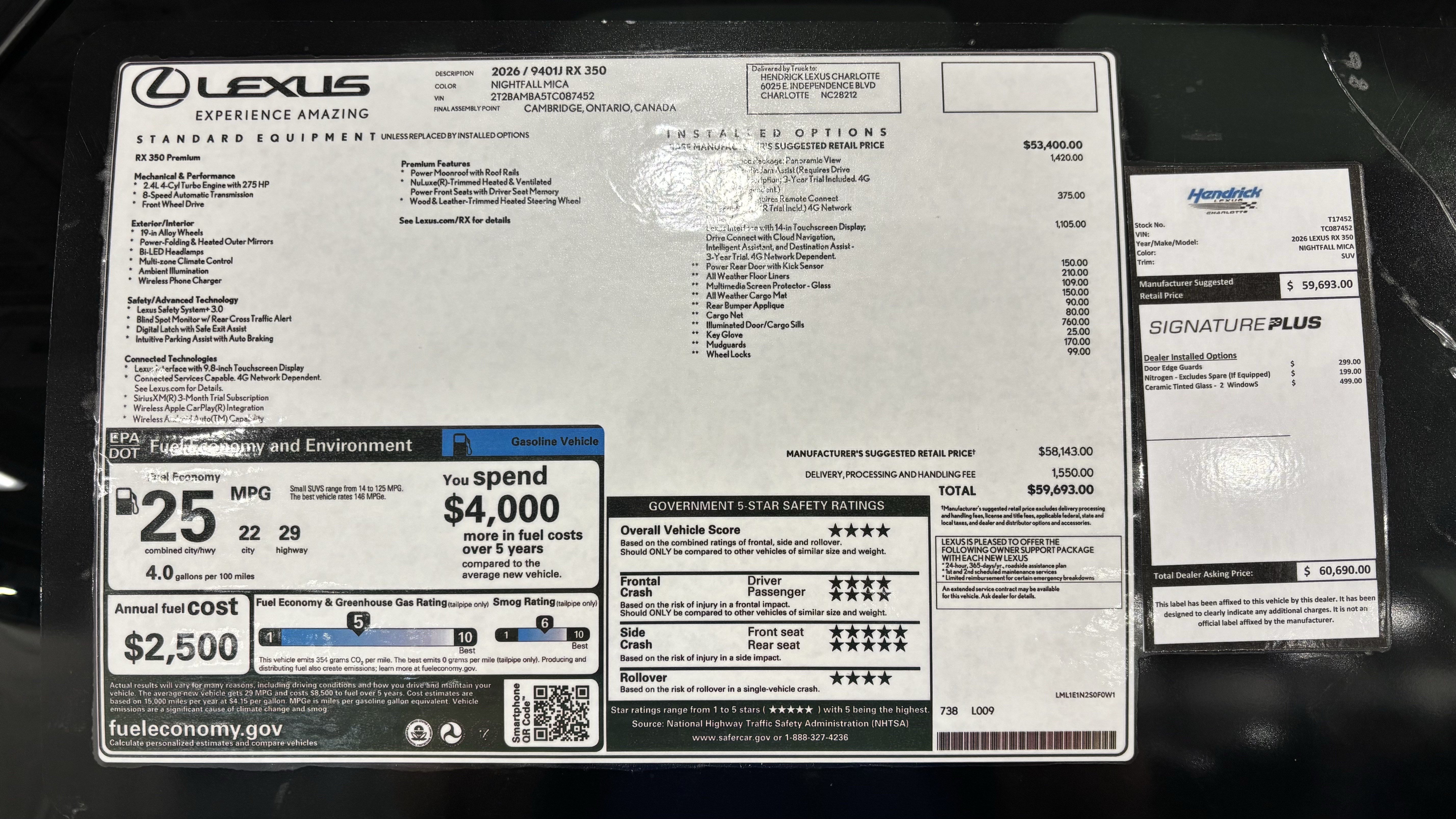 New 2026 Lexus RX 350 Premium w/ Convenience Package FWD image 44