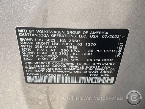 Used 2022 Volkswagen Atlas SE FWD image 12
