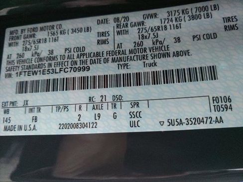 Used 2020 Ford F150 XLT w/ Equipment Group 302A Luxury image 23