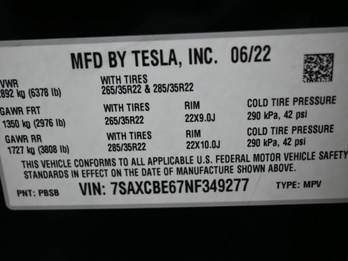 Used 2022 Tesla Model X Plaid AWD/4WD image 8