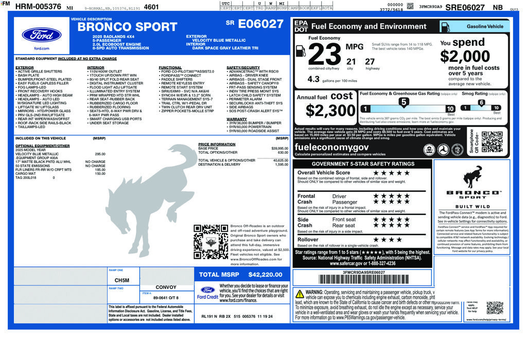 Used 2025 Ford Bronco Sport Badlands AWD/4WD image 12